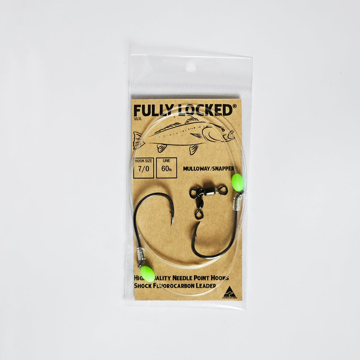 Mulloway/Snapper Rig Green Lumo Fully Locked Fishing